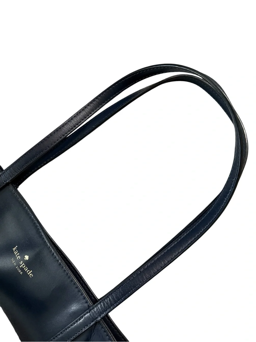 kate spade New York navy blue Leather Tote Bag